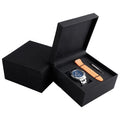 Custom Black Smooth Luxury Watch Brand PU Leather Gift Packaging Watch Strap Box with Custom Logo 15x15x8cm OEM/ODM Available