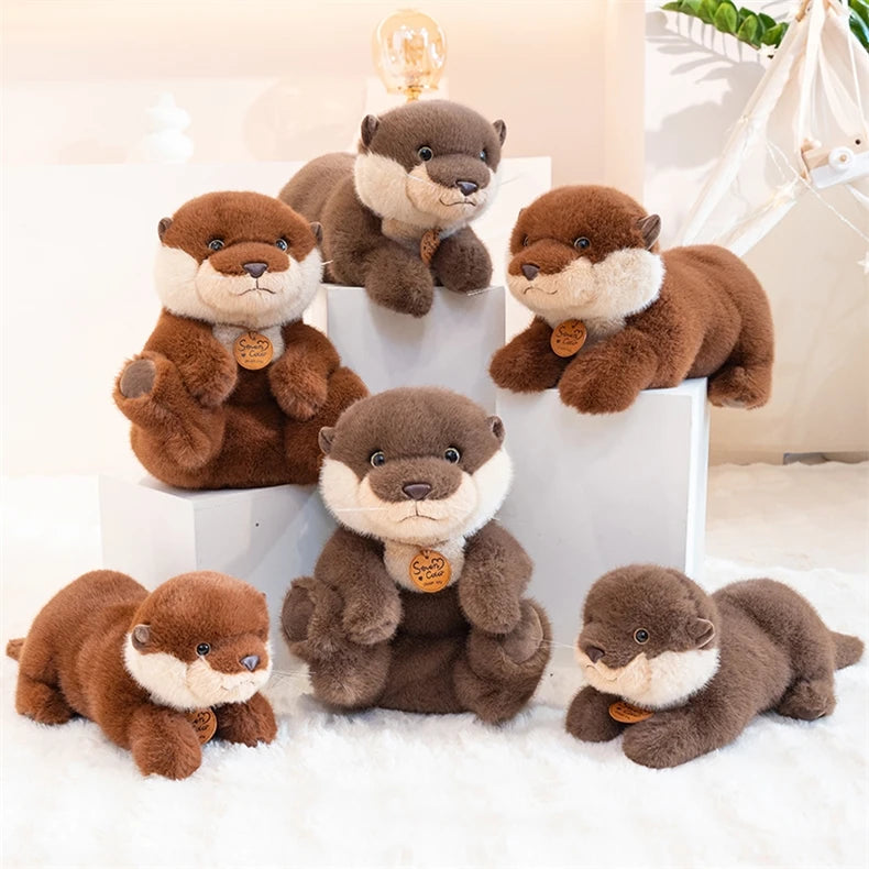 Super Soft otter plushie doll adorable lifelike otter stuffed animal simulation otter plush toy gift for kids