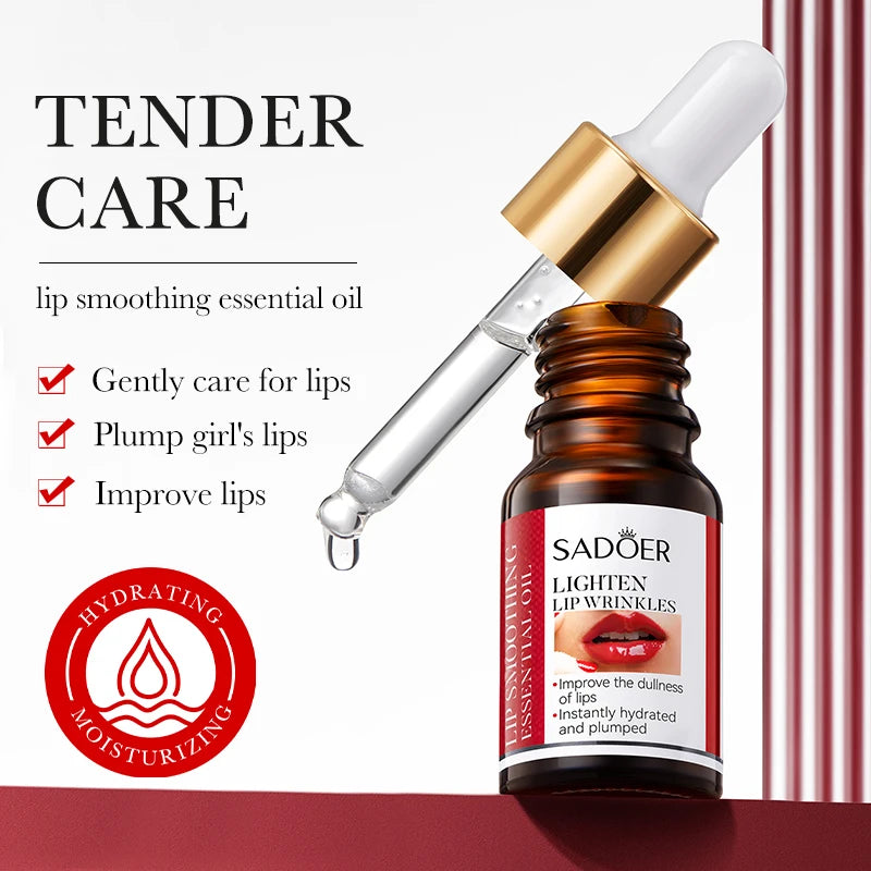10 ML Private Label SADOER Lip Serum Moisturizing Repair Lip Essential Oil for Lip Care