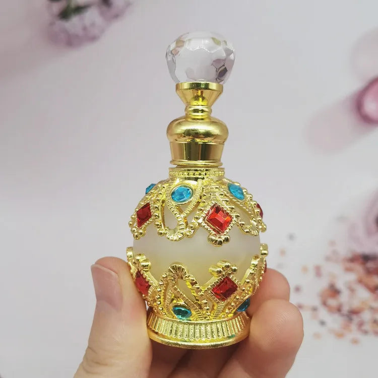 Luxury Custom Embossed Dubai Arabian Perfume Oil Bottle 15ml Glass Mist Spray Bottle