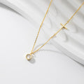 Fashion Minimalist Jewelry 925 Sterling Silver Zircon Pendant Cross Gold Plated Necklaces for Women