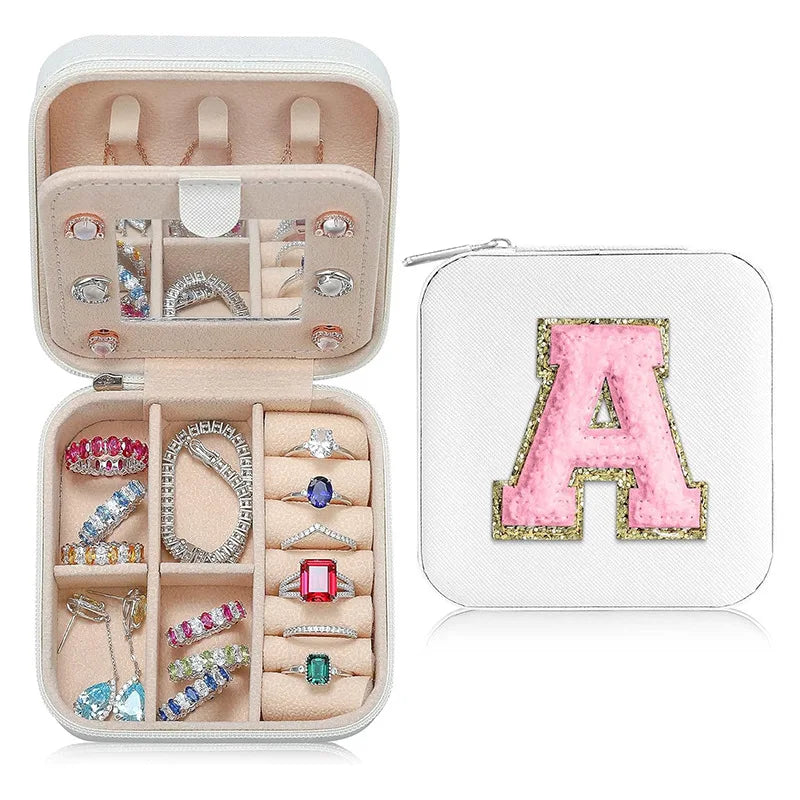 New Fashion Creative Alphabet Jewelry Box Portable Small Square A-Z Box for Gift