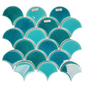 Modern Design Fish Scale Ceramic Mosaic Tiles for Bathroom Wall Backsplash Parquet Feature for Interior Wall Hotel Pool Modern
