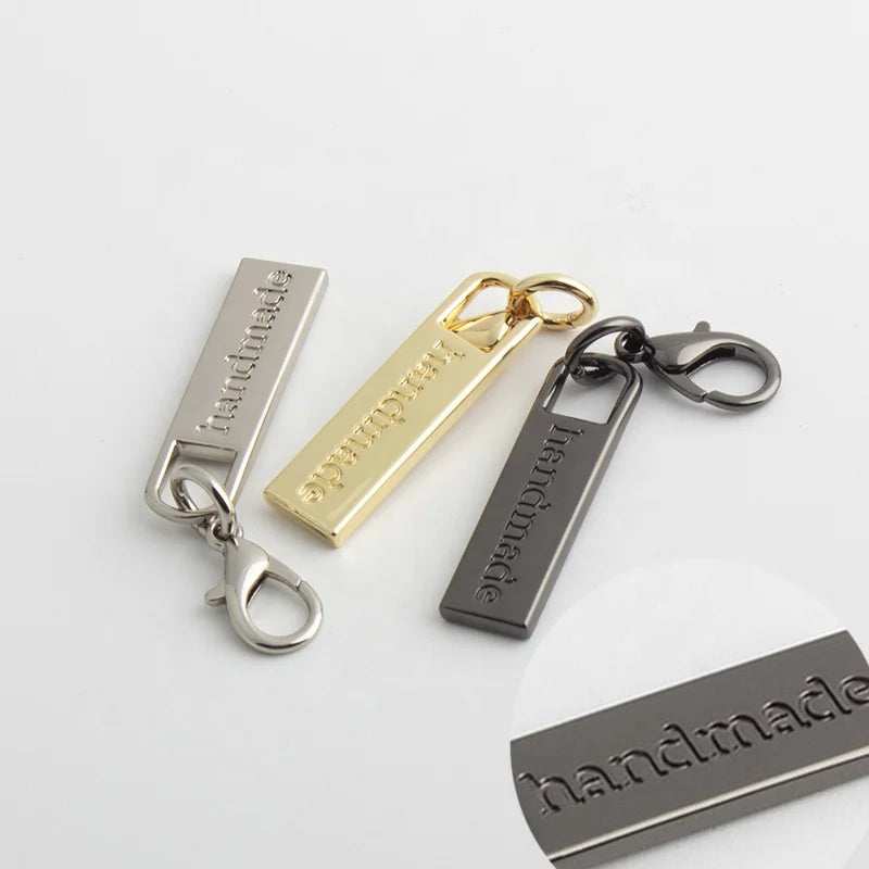 Nolvo World 59*10mm Clothes Jeans Handbag Hardware Custom Metal logo Labels Sewing Metal Bags Handbag Label