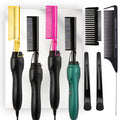 Wholesale Wet Dry Use 2 in 1 Hair Curling Iron Hotcomb Fast Heating Copper Hot Comb Electric Hair Straightener Comb for Women