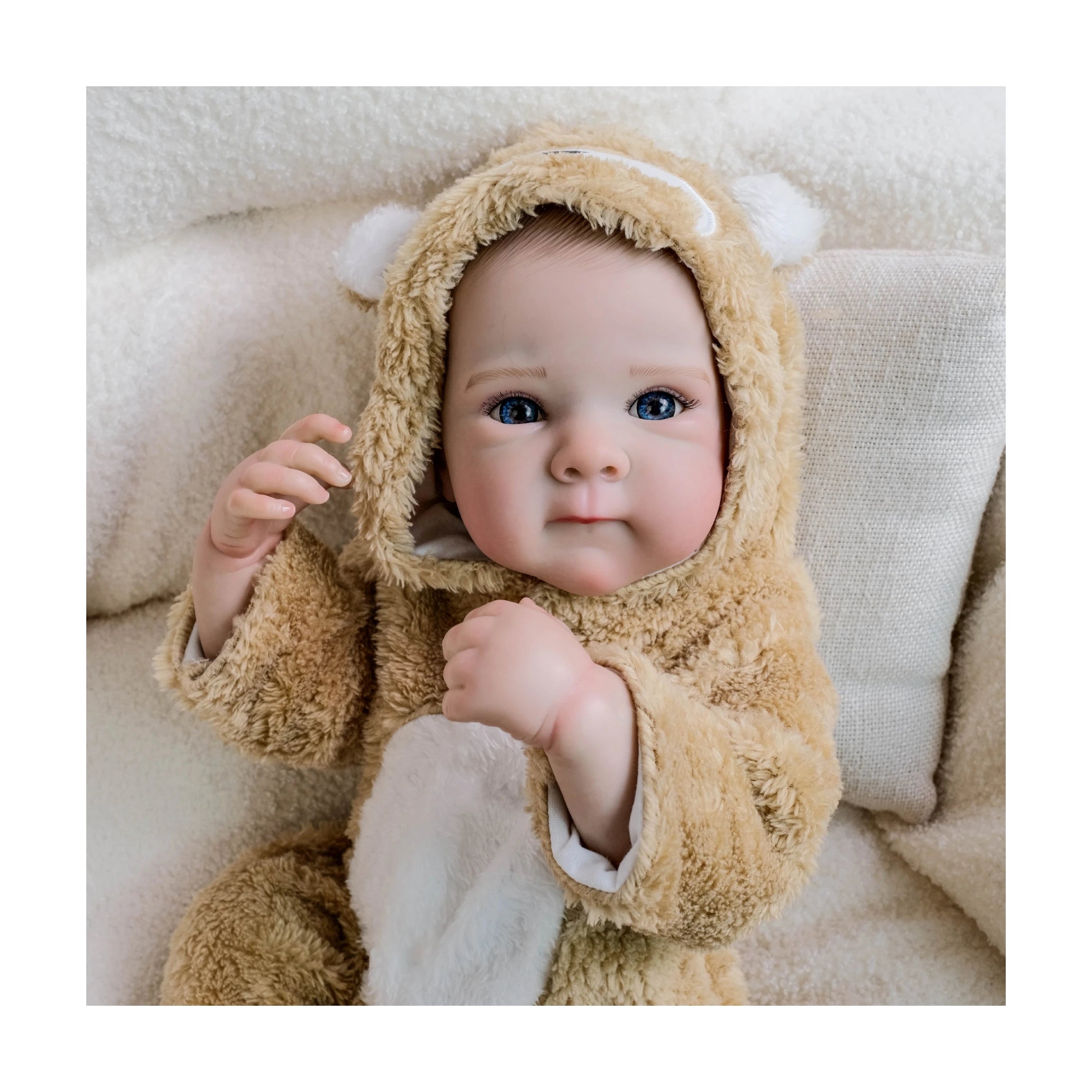 Lifelike 48cm Asleep Reborn Baby Doll Newborn Bebe Girl Soft Vinyl Toy Silicone Reborn Baby Doll for Girls Kids Gift