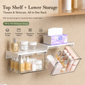 Clear Wall Mounted Drawer Organizer No Drill 35° Large Opening Design for Bathroom Skincare Storage MegaBDM