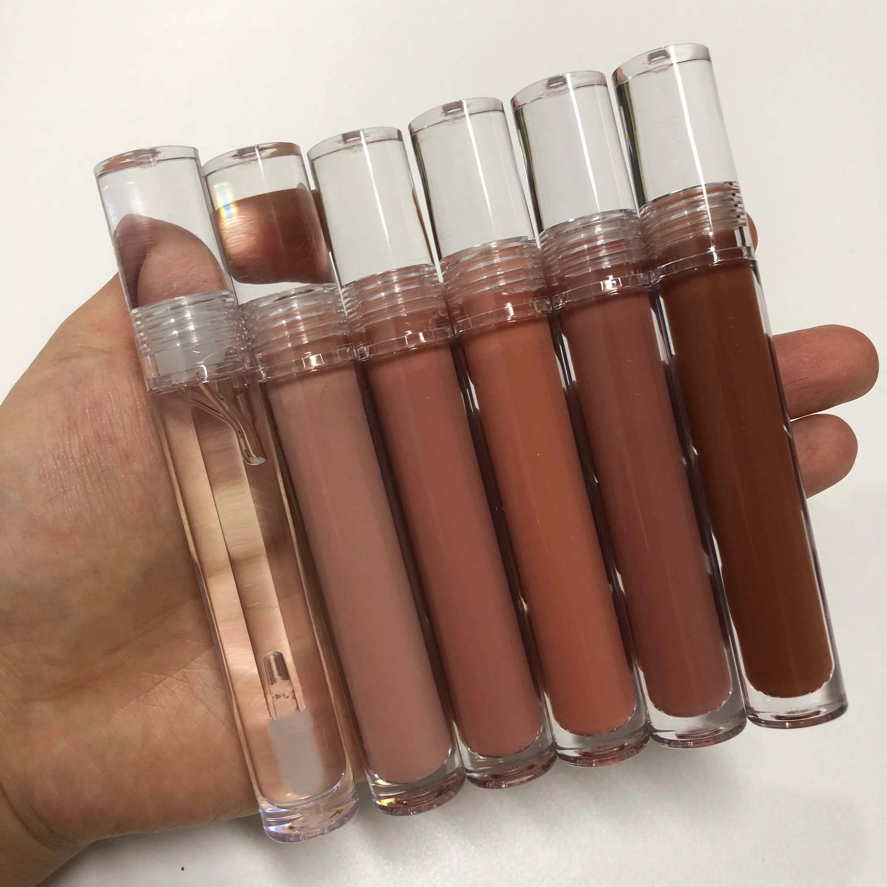 Custom Vegan Shea Butter Nude Lipgloss Shiny Glossy Lip Gloss Private Label
