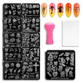 DIY Nail Art Image Template Cartoon 6X6cm Animal Flower Design Nail Stamping Plate