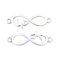 Antique Silver Alloy Charms Pendant with ECG Heartbeat Connector Intifinty Link for Jewelry Making 11x33MM Gold Plated