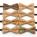 New Men's Cork Wooden Fashion Bow Ties Man Novelty Handmade Solid Neckwear for Men Wedding Party Wood Gift Male Bowtie