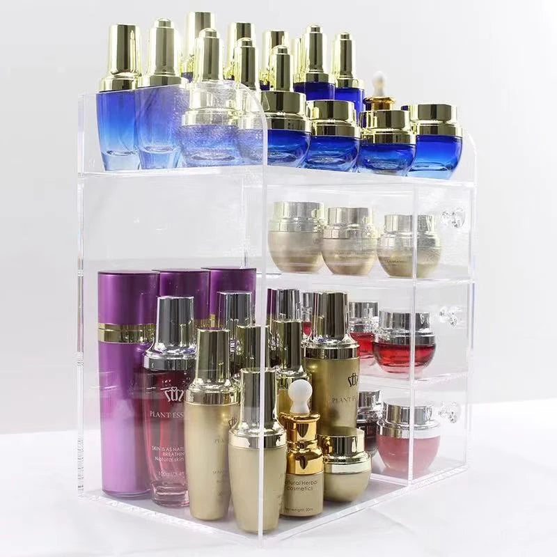 Wholesale clear Acrylic Vanity Organizer with Drawers Cosmetic Storage Box Drawers and Make up Jewelry Display Box