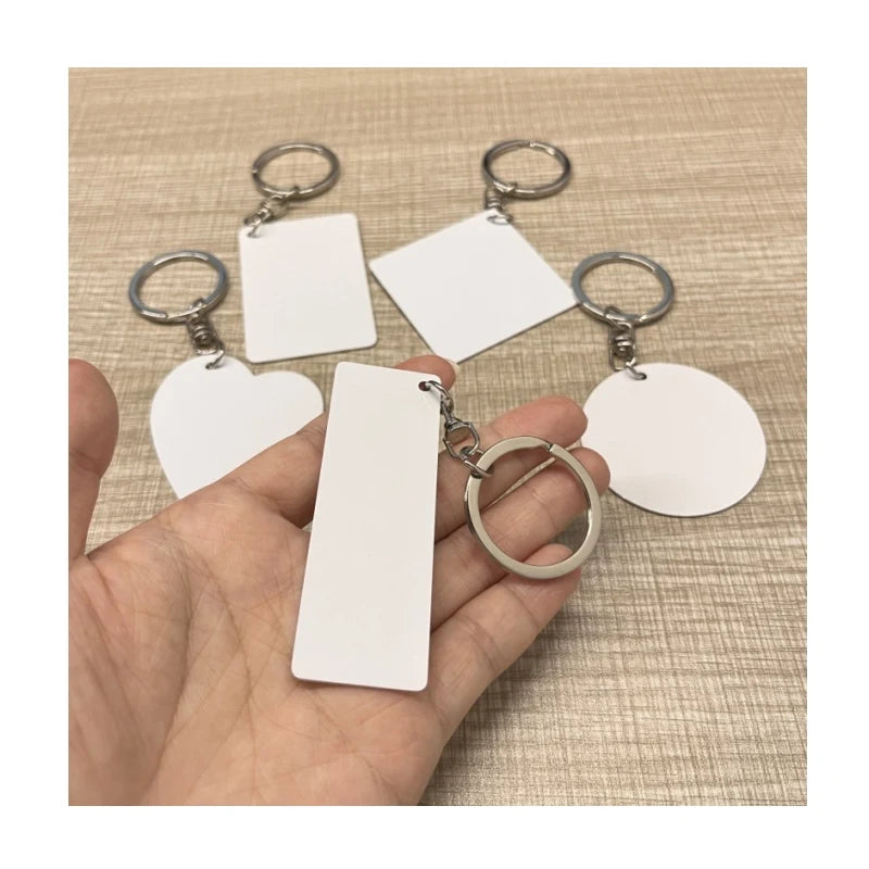 New Listing Customize Shape Metal Sublimation Blank Double-Sided Blank Aluminum Keychains