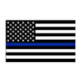Thin Blue Line American Flag 3x5 Ft- Embroidered StarsBrass GrommetsBlack White Blue US USA Police Flag