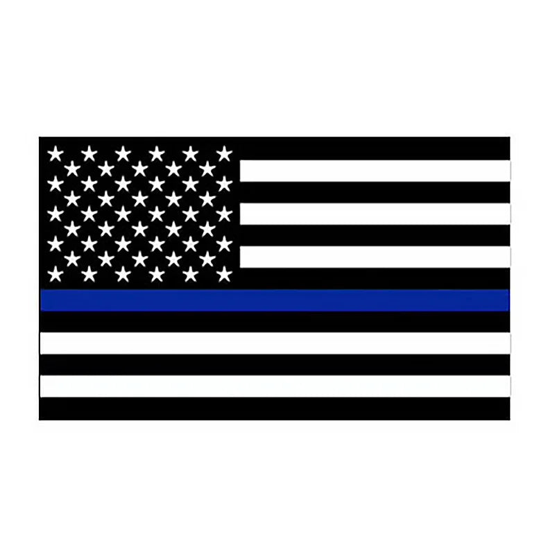 Thin Blue Line American Flag 3x5 Ft- Embroidered StarsBrass GrommetsBlack White Blue US USA Police Flag