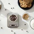 Digital Portable Kitchen Scales Battery USB Rechargeable LCD Display Stainless Steel Weight Measuring Timer Nutrition Learing MegaBDM