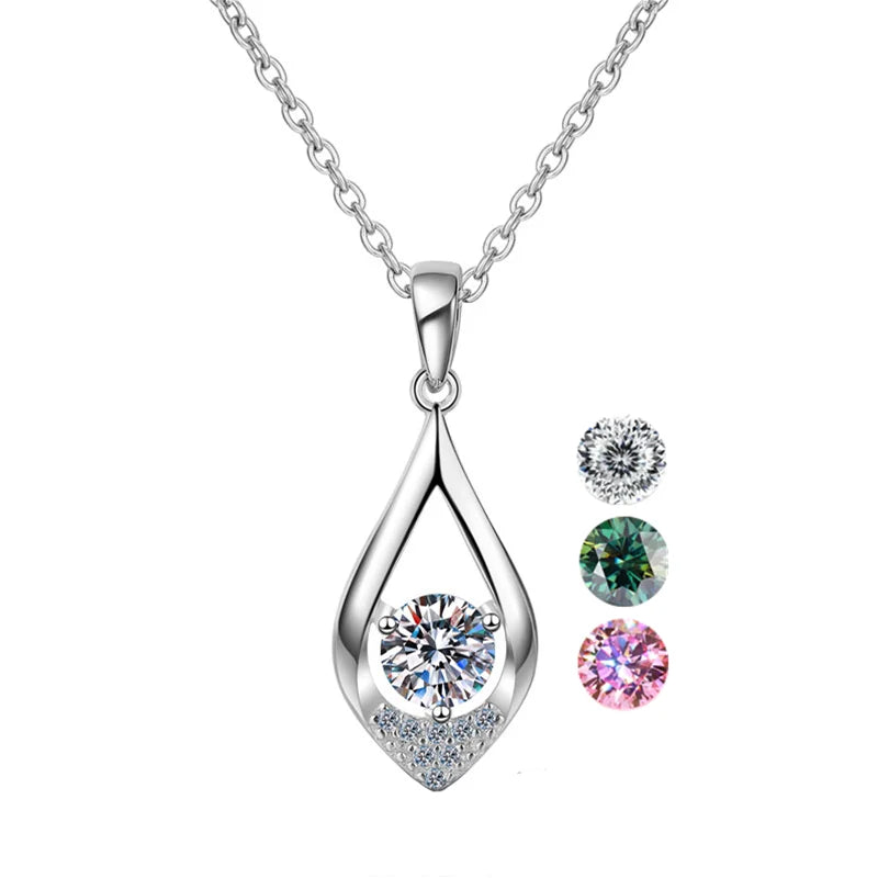 Drop Shape Pendant 925 Sterling Silver Simulation Diamond Clavicle Chain Exquisite Jewelry Moissanite Diamond Necklace Women