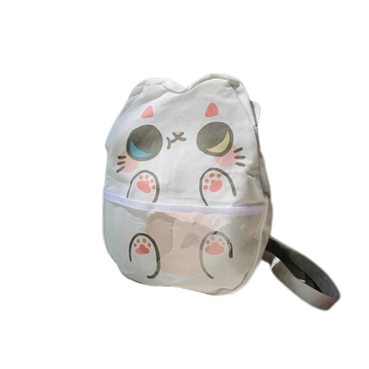 Custom Cute Cat Design Cartoon Durable Eco Canvas Girls Kids Zipper Closure Lightweight Large Capacity Messenger Sling Pouch Bag