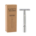 Double Edge Safety Razor Chrome Plated Short Handle Men's Shaving Razor Stainless Steel Blades