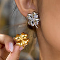 Jewelry for Women American Women's Stud Earrings Stainless Steel Four-leaf Clover Love Design Light Luxury Advanced Sense PVD