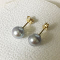 7 mm Nature AKOYA Sea Salt Pearl Earringfashion 14K Gold Filled  Stud Earrings for Wedding Round Pearl