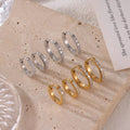 Minimalist Hoop Earrings Stainless Steel Zircon Earrings Fashion Earrings Jewelry