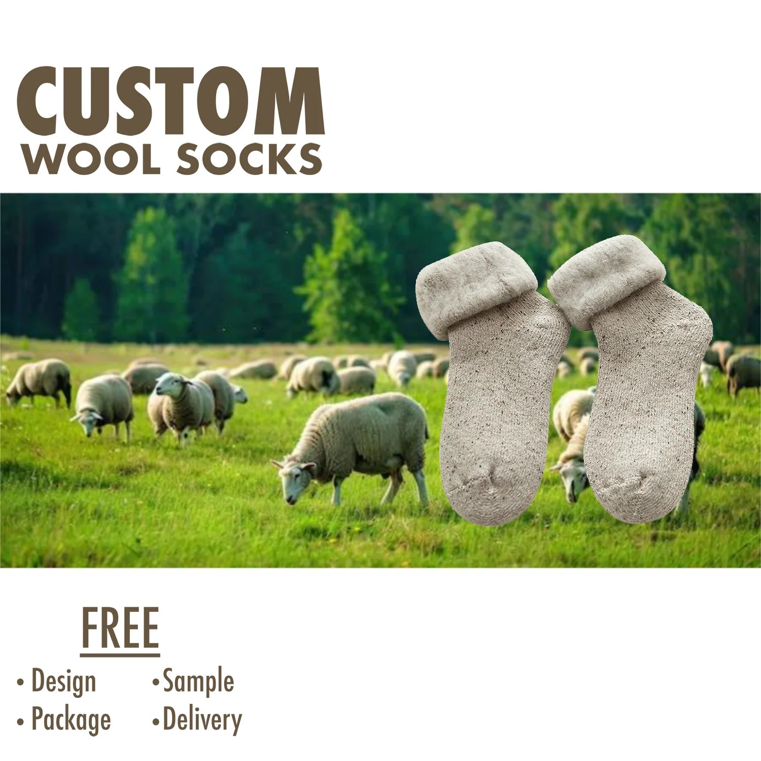 Mid-calf Length Socks Winter Fashion Indoor Crew Length Home Socks Warm Breathable Knitted Acrylic Wool Custom Logo Color