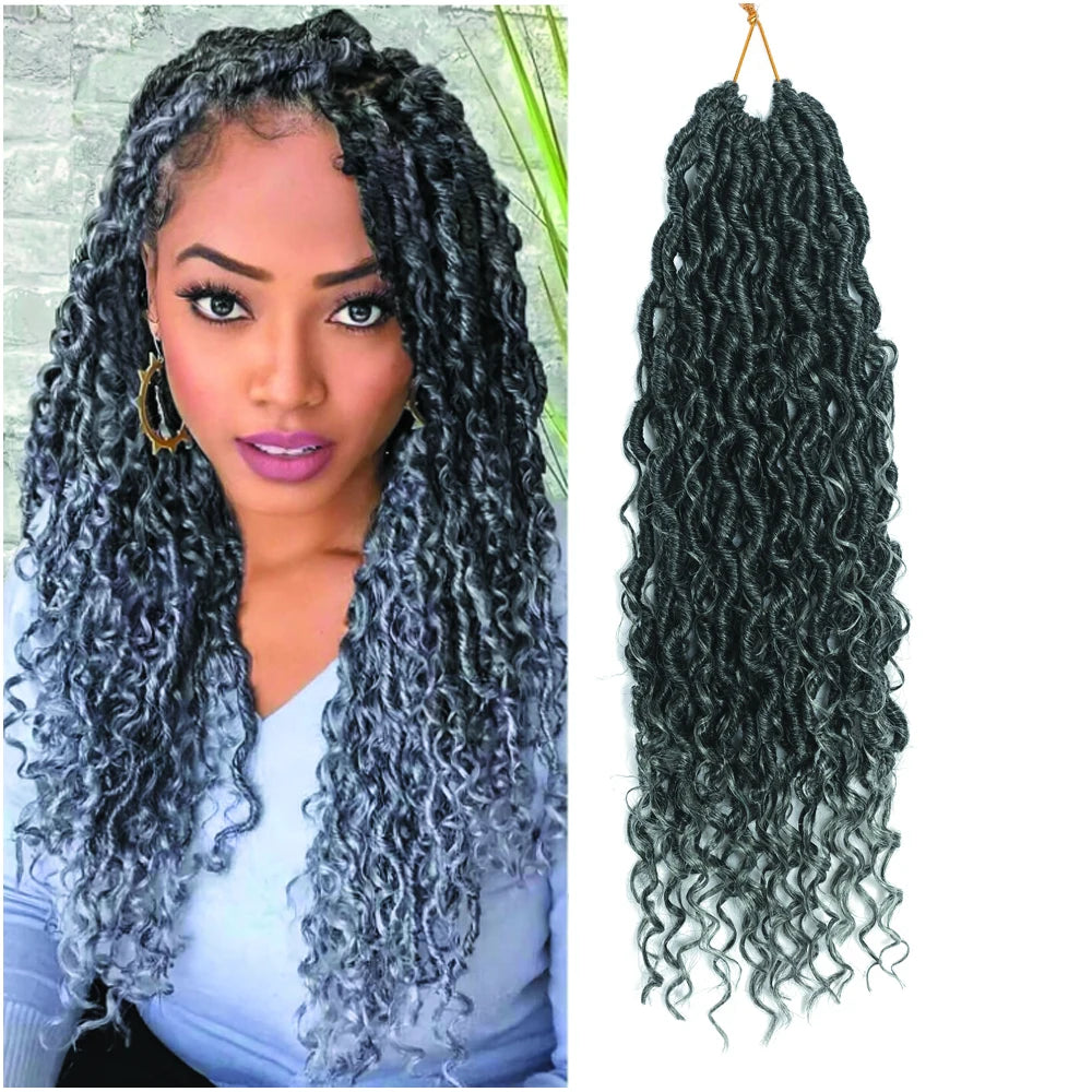 18 Inch 100g Goddess Locs Crochet Hair   Synthetic Braiding Jumbo Braids Crochet Braid Hair Gypsy Locs Extension for Women