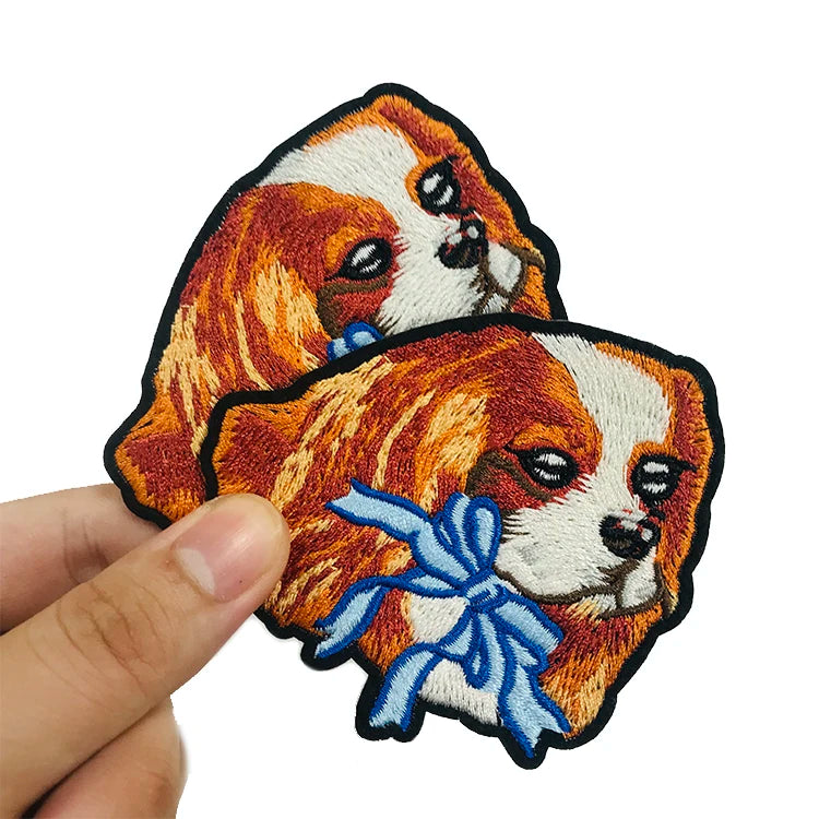 Customized Animal Shaped Eco-Friendly Iron-On Fabric Embroidery Patches for Hats