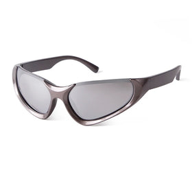STORY STY20921G Fashion Future Silver Y2k Sunglasses Outdoor Sports Wrap Around Customizable Cat Eye Sunglasses for Men Women