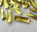 Rectangle Cabochon Settings 30x10mm Bezel Cups Brass Connector Point Back 2 Loops