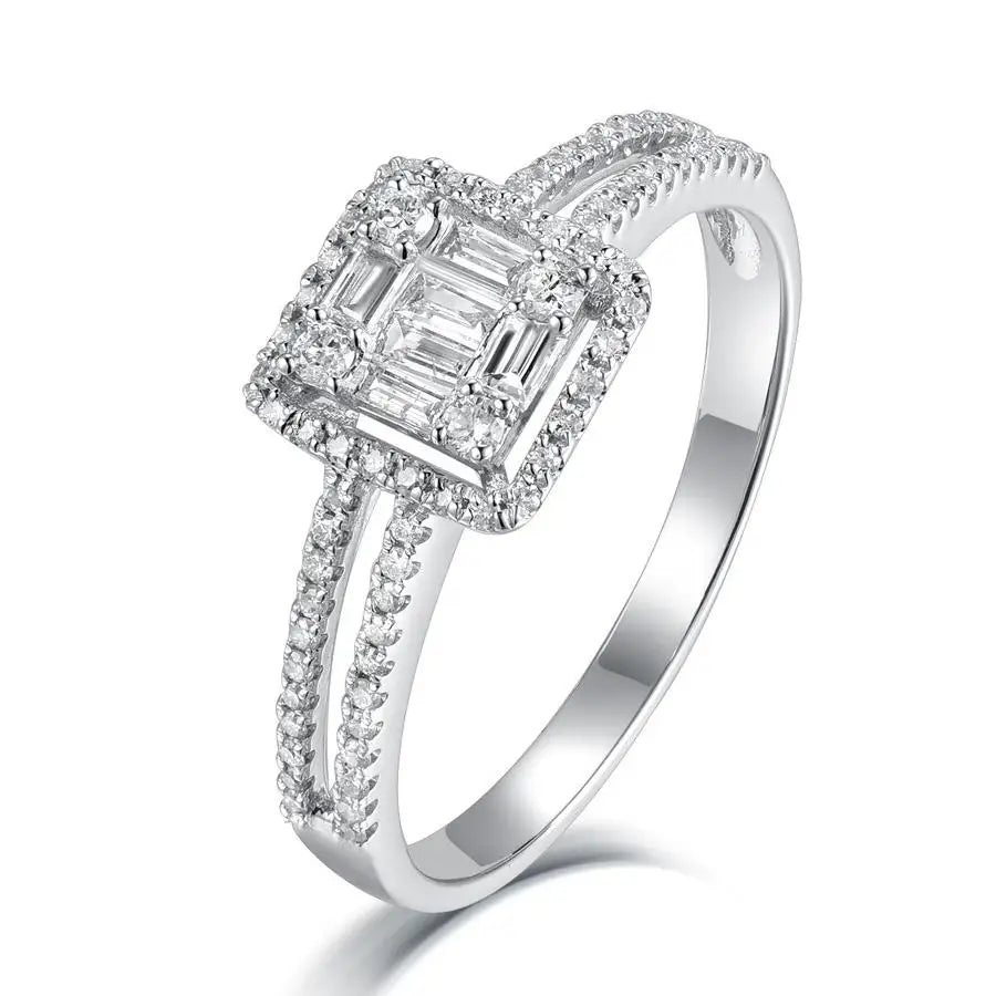 Customize 925 Sterling Silver Fine Jewelry Moissanite Engagement Wedding Ring for Women