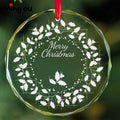 Personalized Christmas Ornaments Engraving Round Glass Ornament Blank Glass Flat Pendants UV Blank Glass Ornaments