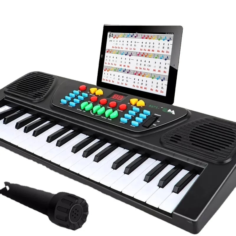 Kids Music Toy Piano Keyboard Toy 37 Keys Electronic Musical Multifunctional Instruments with Microphone