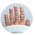 Fashion High Quality Wholesale Silver Stackable Ring Set Star Moon Knuckle Ring