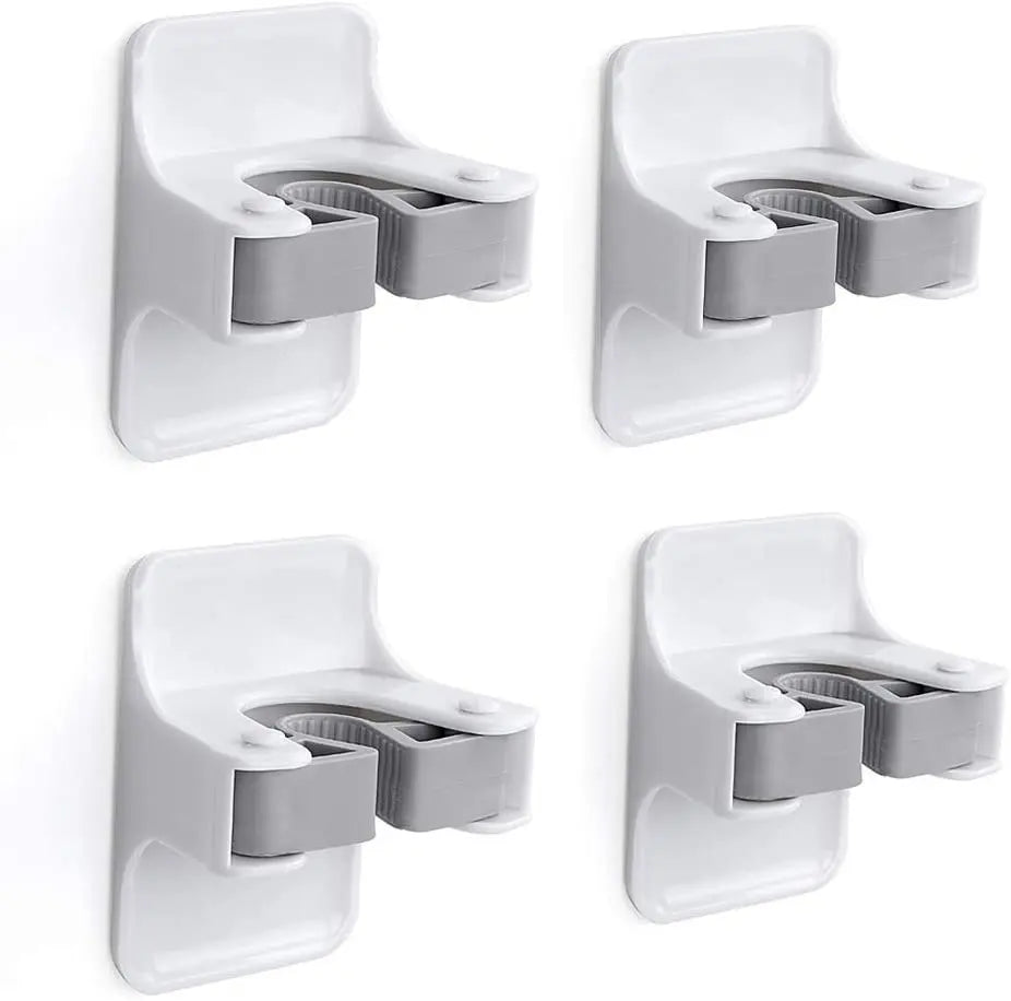 4pcs Mop and Broom HolderSturdy Broom Holder Wall Mount Self Adhesive No Drilling Super Anti-Slip for Home Kitchen Bathroom