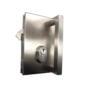 Stainless Steel 304 Modern Sliding Glass Door Lock G014H Wall to Glass Frameless Patch Lock with Square Handle 10-12mm Glass