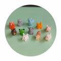 100pcs Mixed Doll House Miniature Animal Resin Charms Pig Rabbit Frog Squirrel Cute 3d Fairy Garden Model Furniture Home Decor