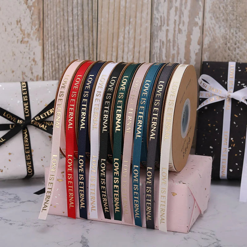 2023 Custom Clothing Ribbon High Quality Printed Satin Ribbon with Logo Hot Grosgrain RIBBONS for Gift Packing