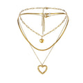 New Heart Shape Hollow Heart Necklace Gold Choker Women Necklace