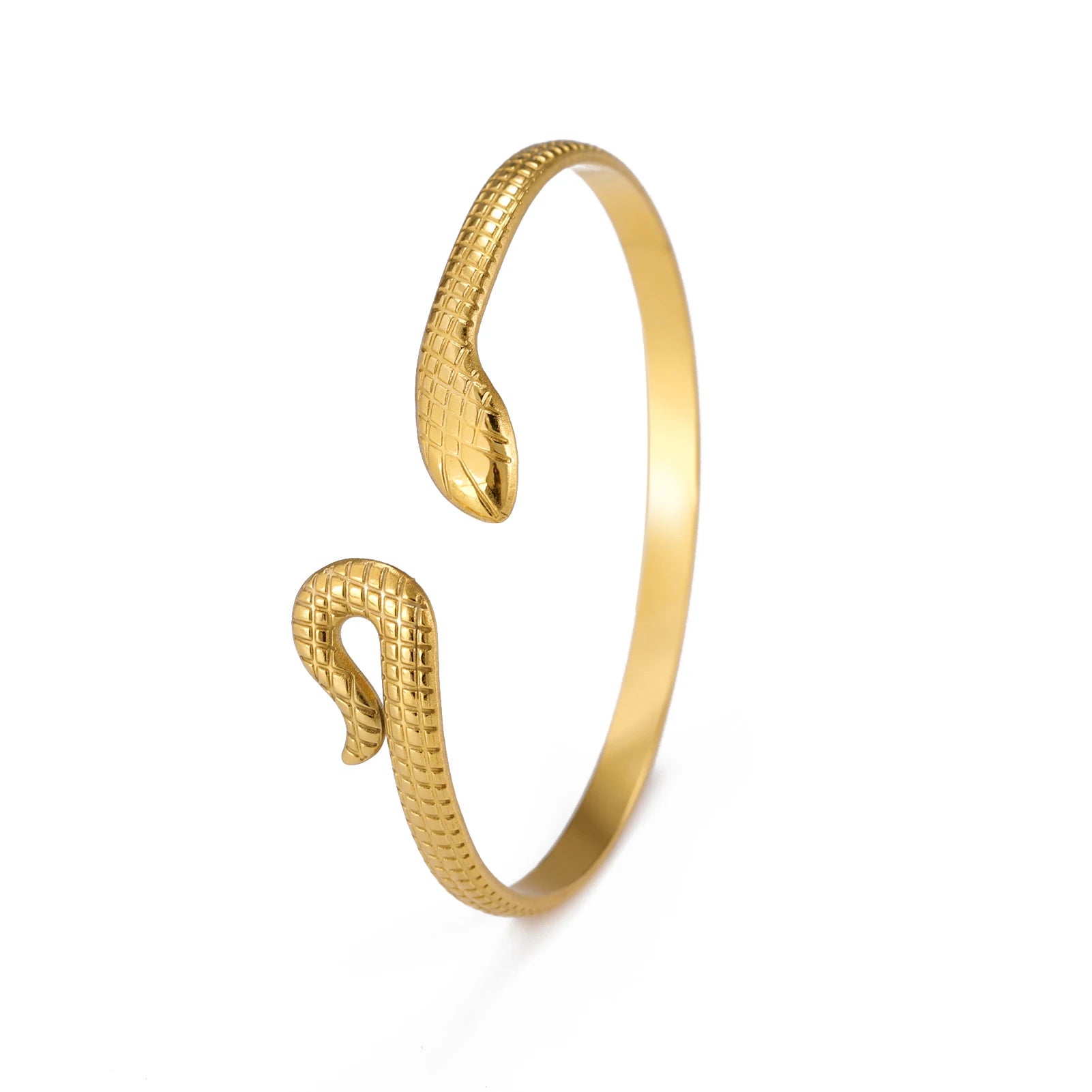 Viking Stainless Steel Animal Bracelet for Men Real 18k Gold Plated Snake Bracelet Snake Jewelry Gifts for Men