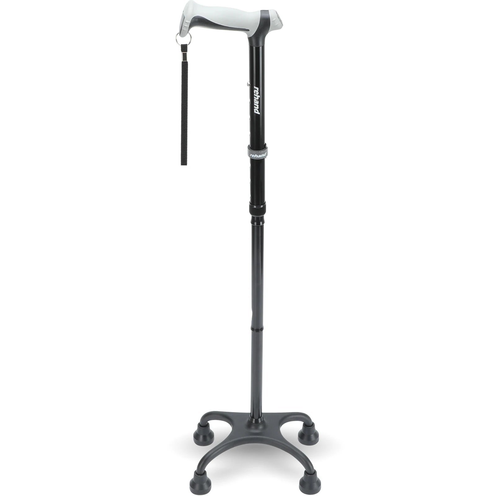 Rehand Adjustable Aluminum Telescopic Quad Cane for Seniors-Lightweight 0.8kg Safe Hiking Hospital Rehabilitation Therapy