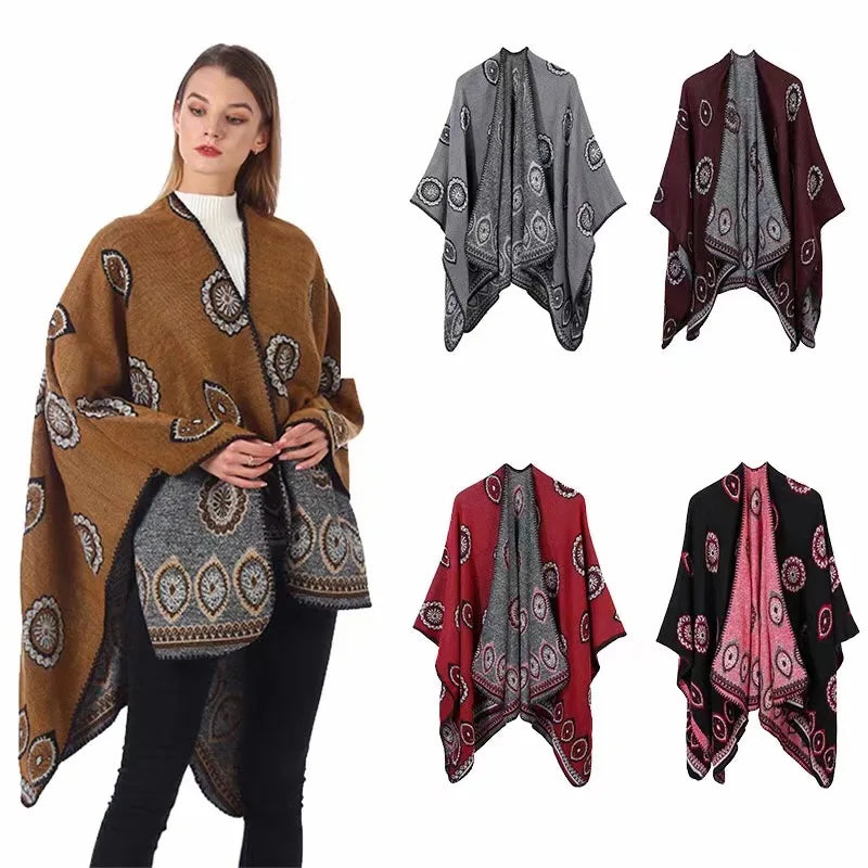 Wholesale Custom Winter Poncho/Cape Shawl Fashion Woman's Traditional Scarf