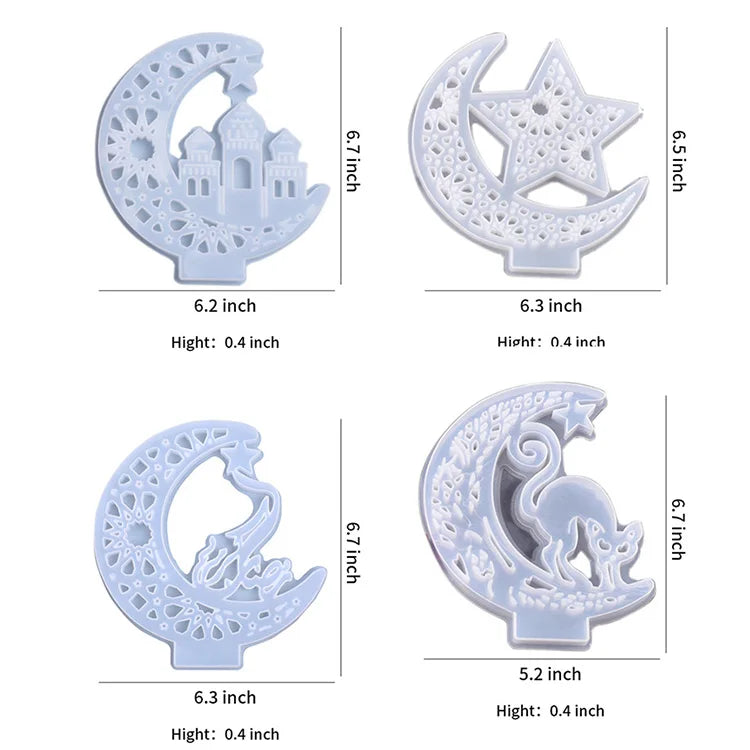 Crescents Moon Resin Mold with Stand Epoxy Moulds for Table Home Decoration Crafts (Crescents Moon Resin Mold)