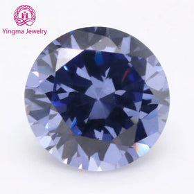 Lab Created Cubic Zirconia Gems Stone Round Shape Tanzanite 3mm to 10mm Special Color Synthetic Loose Stones Cubic Zircon