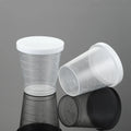 Clear Small Plastic 30ml Mini Measuring Cup with White Lid for Cosmetics