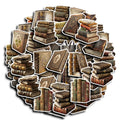 50PCS Aesthetic Floral Vintage Dictionary European Reading Book Sticker