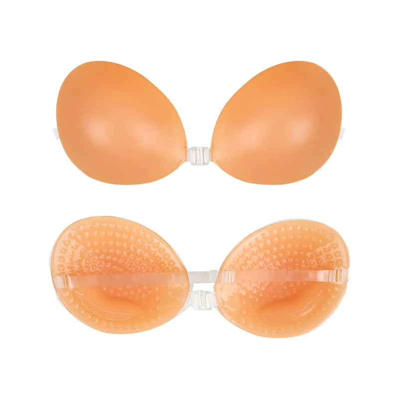 Breast Pads Push Non-Slip Waterproof Sweatproof Skin Tone Silicone Nipple Covers Lift Anti Exposure Invisible Strapless