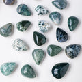 Wholesale Natural Moss Agate Water Drop Raw Stone Crystal Polished Teardrop Pendant DIY Jewelry Palm Stone
