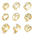 Geometric Design Open Titanium Steel Ring Fashion Women's Ring Fashion Men's Hand Jewelry Couple Ring Jewelry Accessories